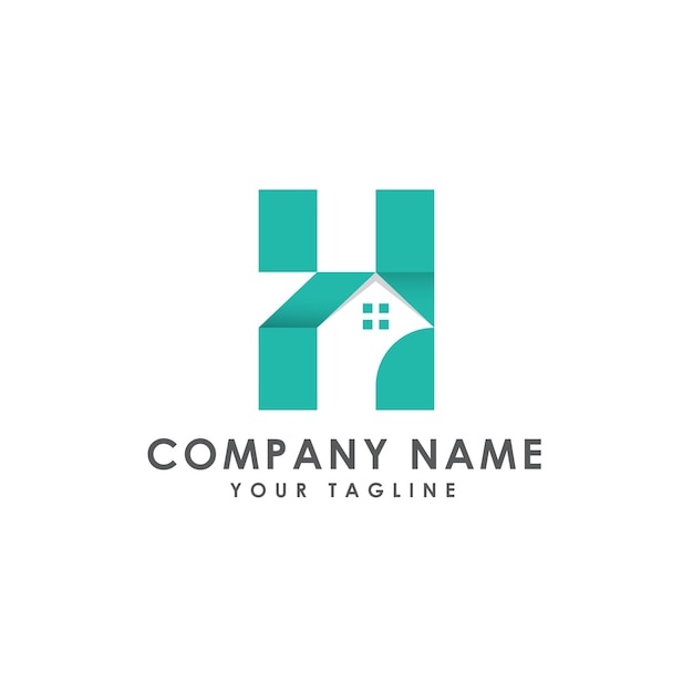 Plantilla de diseño de logotipo de bienes raíces de edificio moderno creativo con logotipo de letra H