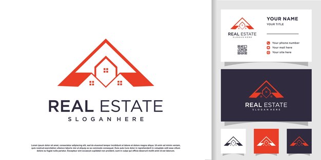 Plantilla de diseño de logotipo de bienes raíces Vector Premium