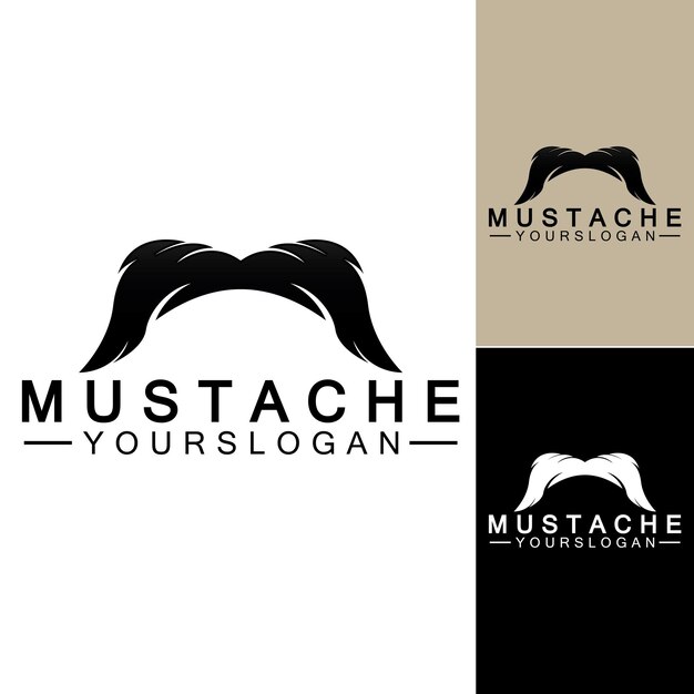 Plantilla de diseño de logotipo de bigote Vector icono