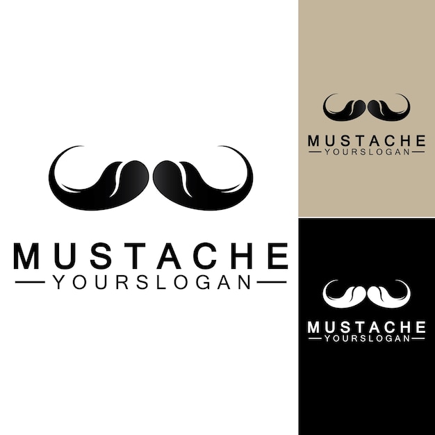 Plantilla de diseño de logotipo de bigote Vector icono