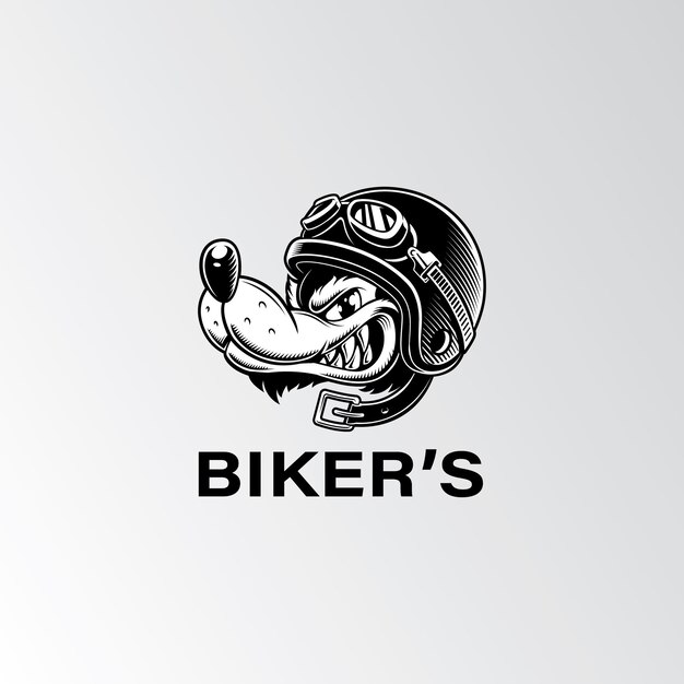 Vector plantilla de diseño del logotipo de biker head