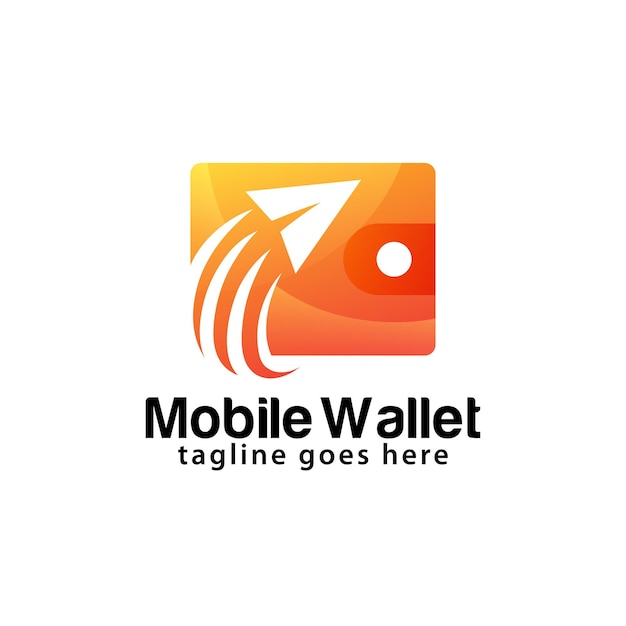 Plantilla de diseño de logotipo de billetera móvil