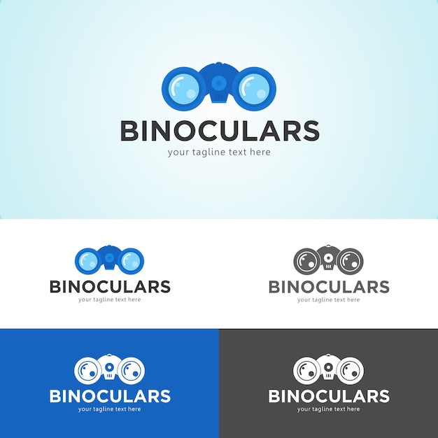 Plantilla de diseño de logotipo de binoculares