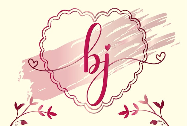 plantilla de diseño de logotipo bj de letra inicial femenina de lujo