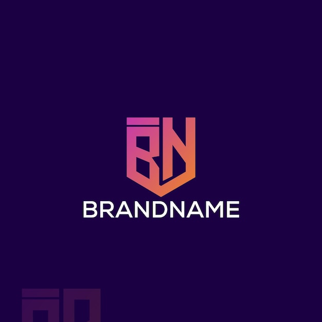 Plantilla de diseño de logotipo bn de letra inicial de monograma moderno