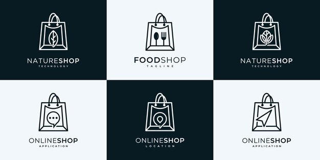 plantilla de diseño de logotipo de la bolsa de colección de la tienda