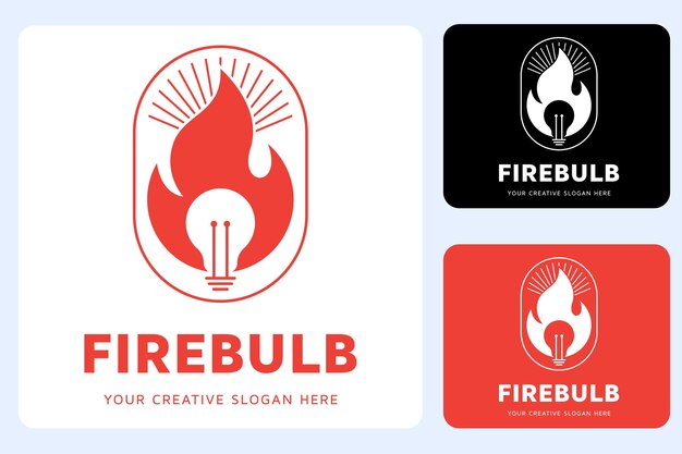 plantilla de diseño del logotipo de la bombilla de fuego