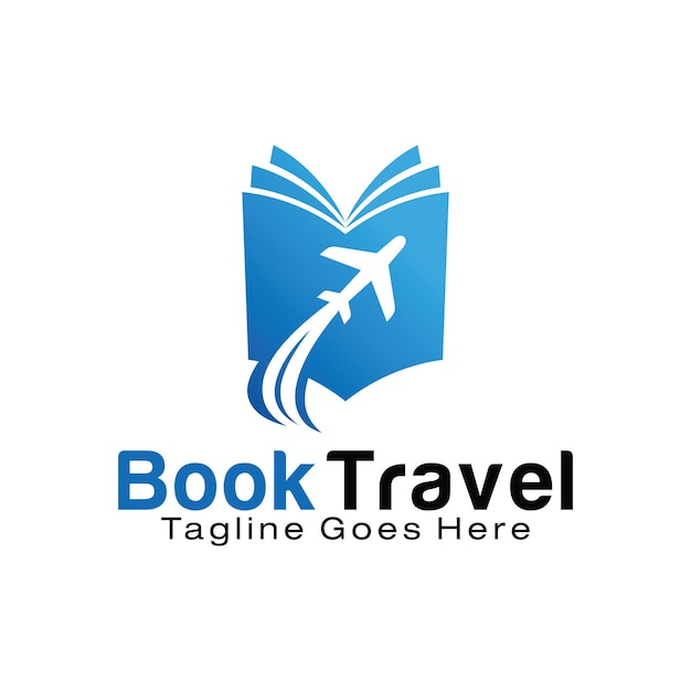 Plantilla de diseño de logotipo book travel