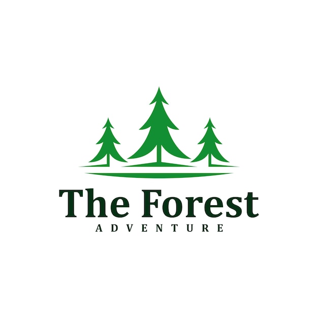 Plantilla de diseño de logotipo de bosque Ilustración de vector de logotipo de pino creativo