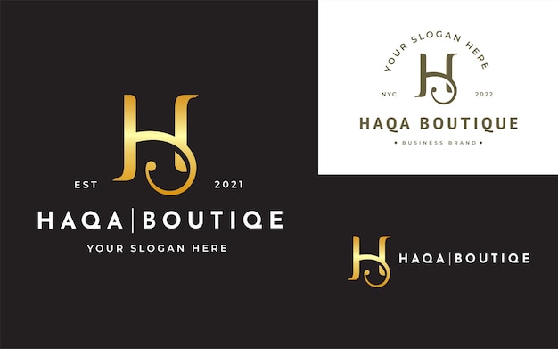 Plantilla de diseño de logotipo de boutique de lujo de letra H