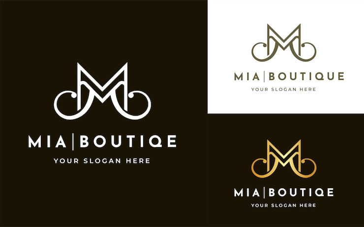 Vector plantilla de diseño de logotipo de boutique de lujo letra m