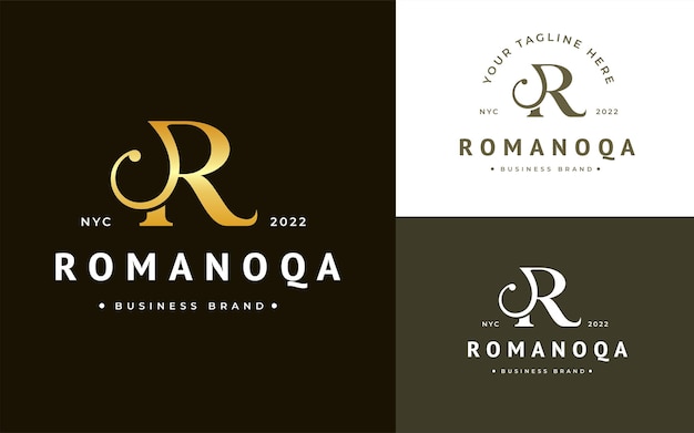 Plantilla de diseño de logotipo de boutique de lujo de letra R