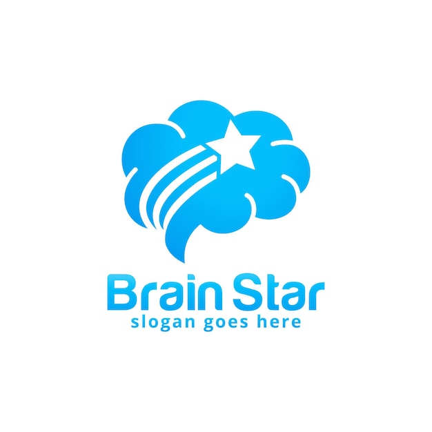 Plantilla de diseño de logotipo Brain Star