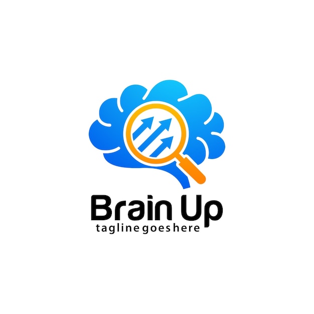 Plantilla de diseño de logotipo brain up