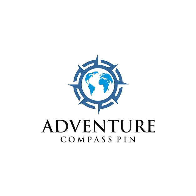 Plantilla de diseño de logotipo de brújula simple