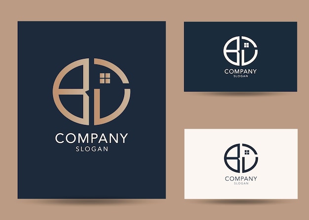 Plantilla de diseño de logotipo bu de letra inicial de monograma moderno