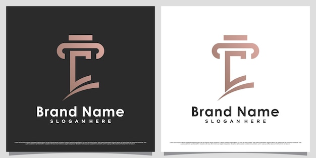 Plantilla de diseño de logotipo de bufete de abogados para icono de negocio con letra c y concepto único creativo