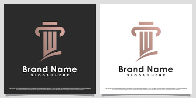 Plantilla de diseño de logotipo de bufete de abogados para icono de negocio con letra w y concepto creativo único