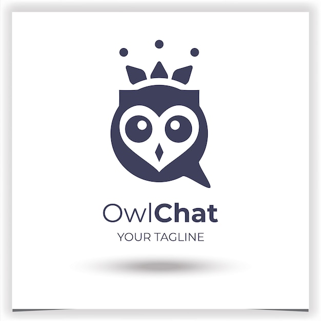 plantilla de diseño de logotipo de búho de chat vectorial