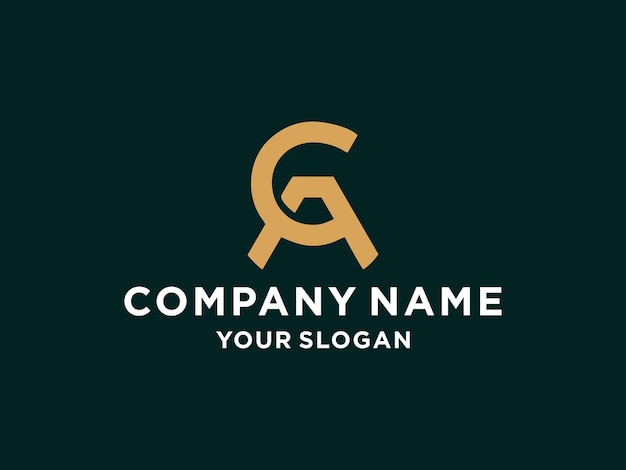Plantilla de diseño de logotipo CA de letra de monograma minimalista