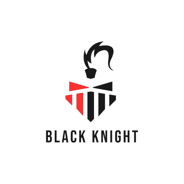 plantilla de diseño de logotipo de caballero negro