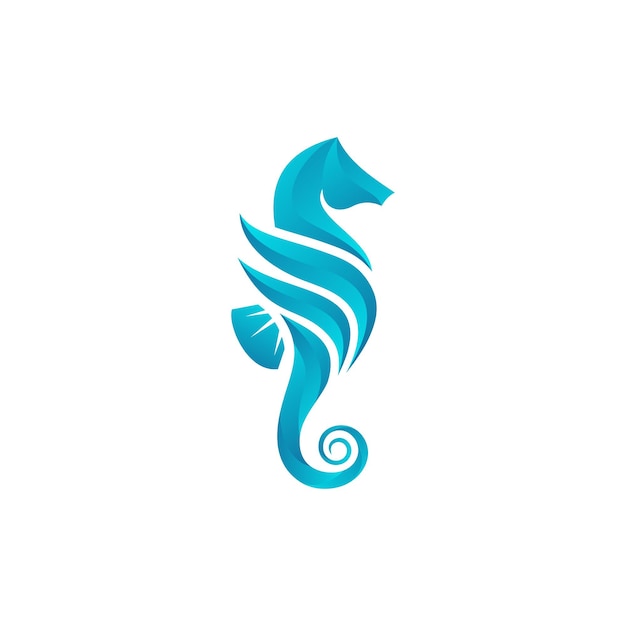 Plantilla de diseño de logotipo de caballito de mar degradado colorido