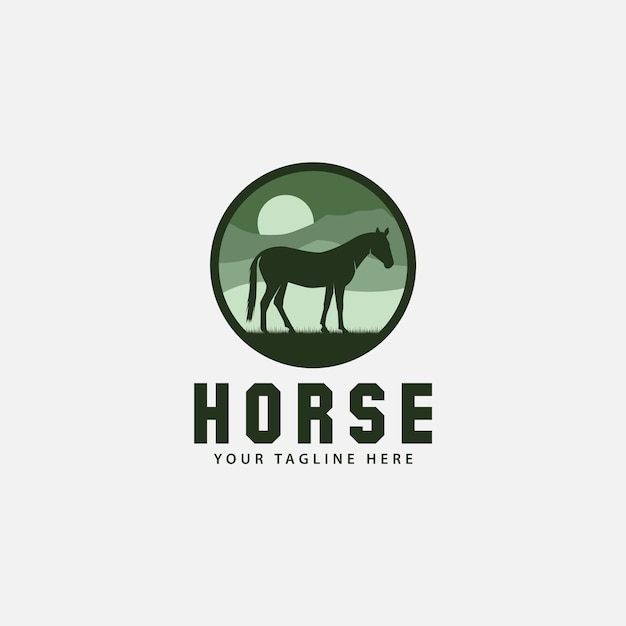 plantilla de diseño de logotipo de caballo