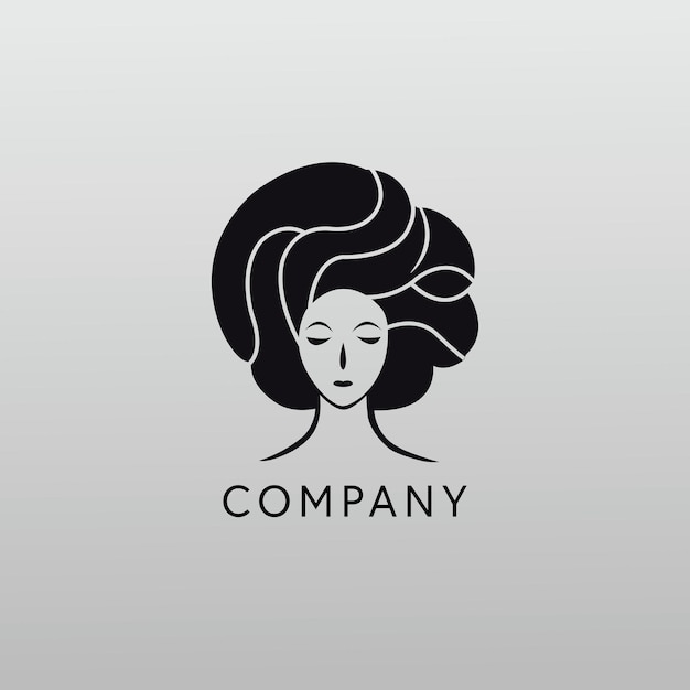 Plantilla de diseño de logotipo de cabello de mujer elegante