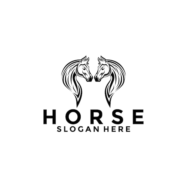Vector plantilla de diseño de logotipo de cabeza de caballo vectorial