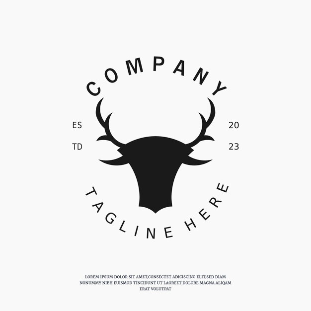 plantilla de diseño de logotipo de cabeza de ciervo