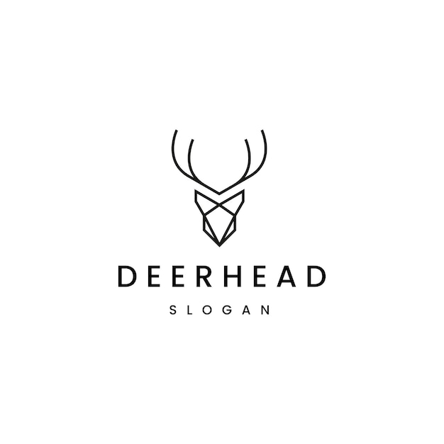 plantilla de diseño del logotipo de la cabeza de ciervo