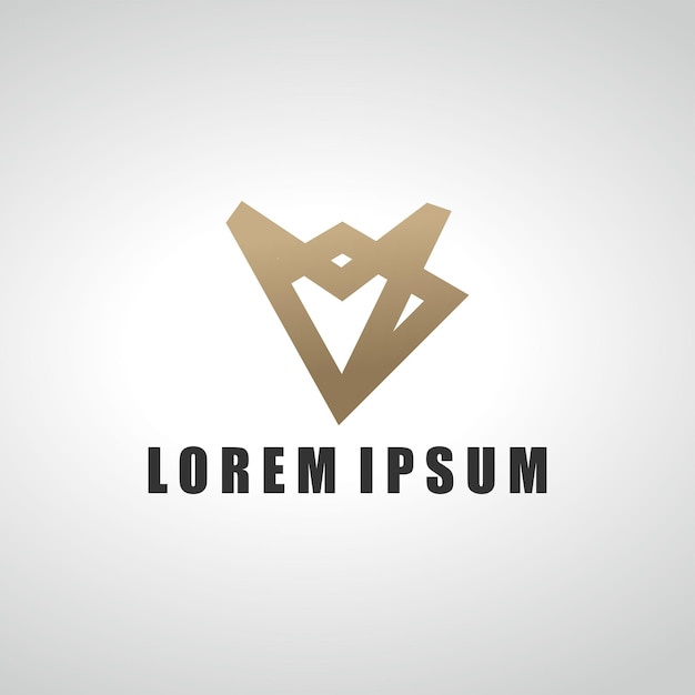 plantilla de diseño de logotipo de cabeza de lobo de lujo abstracto