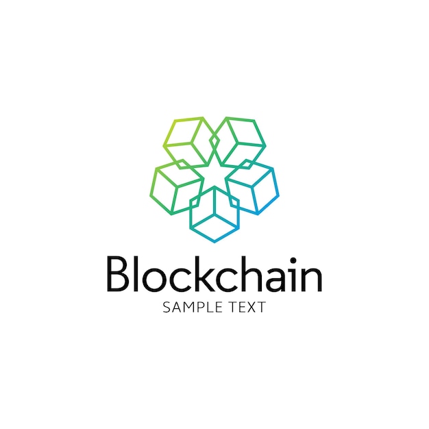plantilla de diseño de logotipo de cadena de bloques vectorial