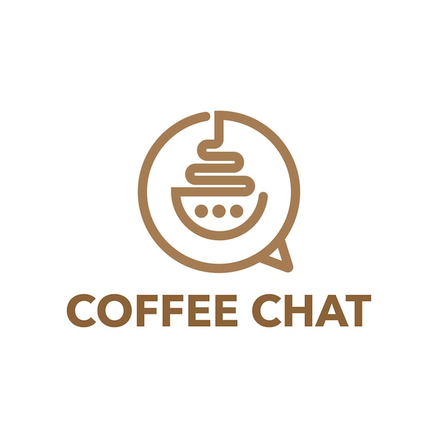 Plantilla de diseño de logotipo de café y chat para diseño de marca