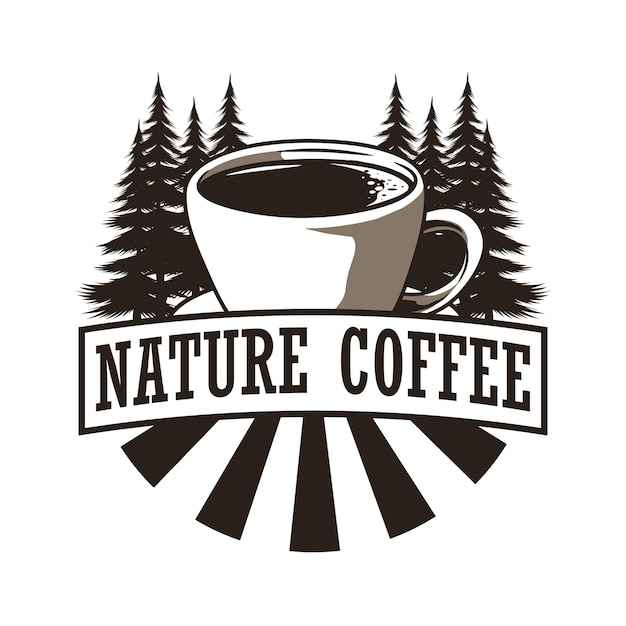 Plantilla de diseño del logotipo del café natural