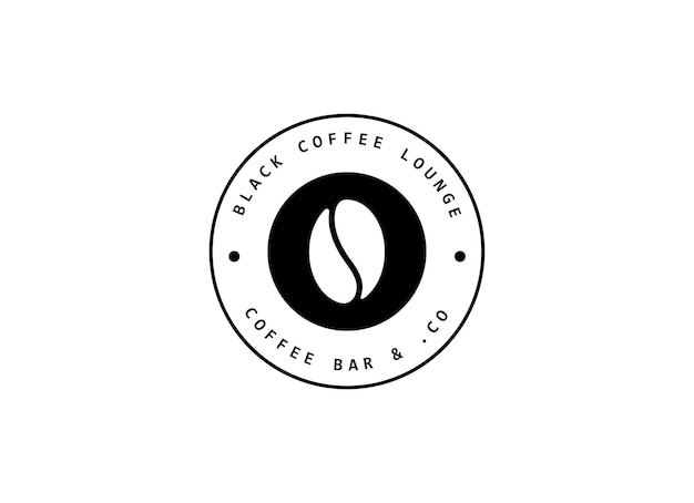 Plantilla de diseño de logotipo de cafetería negra minimalista