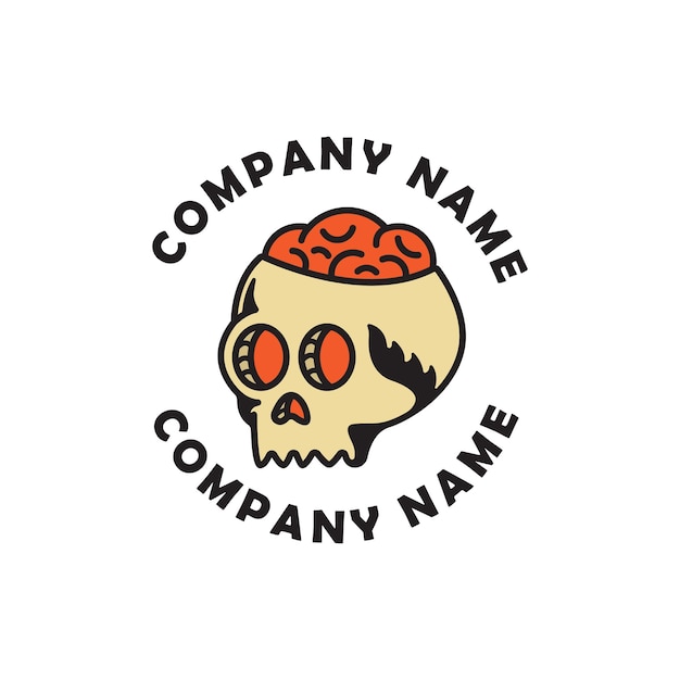 Plantilla de diseño de logotipo de calavera