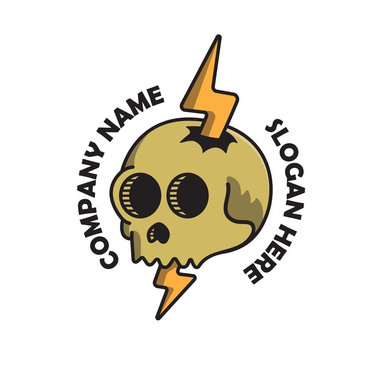 Plantilla de diseño de logotipo de calavera