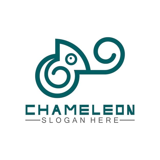 Plantilla de diseño de logotipo camaleón ilustración vectorial
