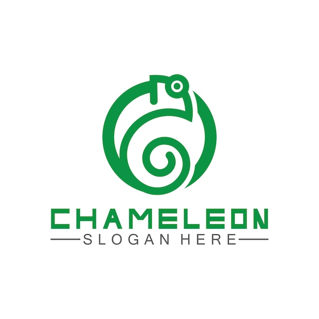 Plantilla de diseño de logotipo camaleón ilustración vectorial