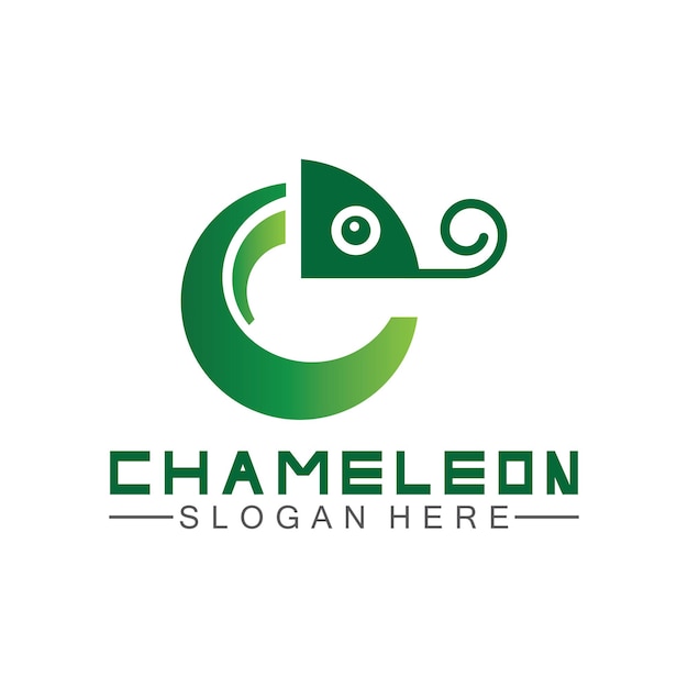 Plantilla de diseño de logotipo camaleón ilustración vectorial