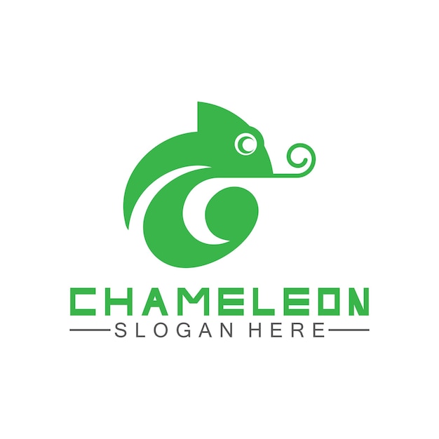 Plantilla de diseño de logotipo camaleón ilustración vectorial