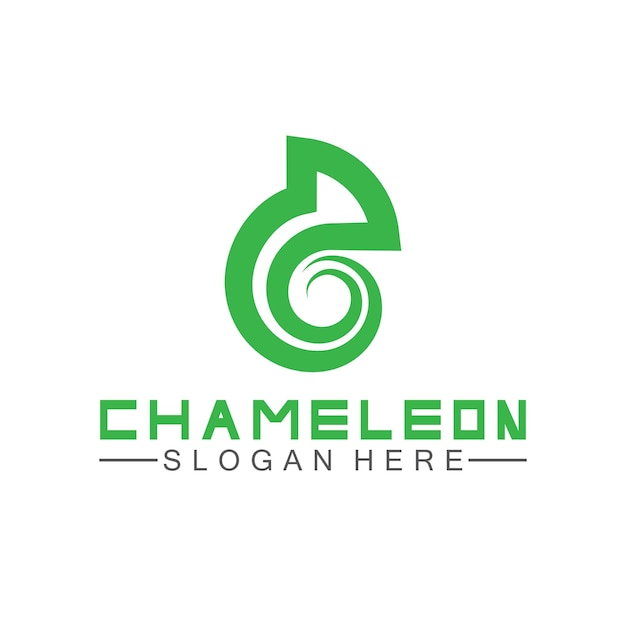 Plantilla de diseño de logotipo camaleón ilustración vectorial