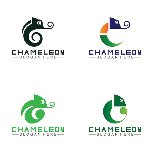 Plantilla de diseño de logotipo camaleón ilustración vectorial