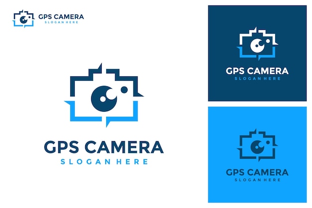 Plantilla de diseño de logotipo de cámara gps minimalista