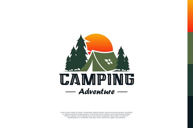 plantilla de diseño de logotipo de camping al aire libre conceptos de logotipo del emblema de camping