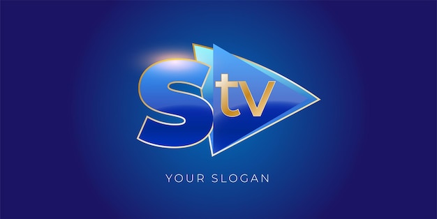 Vector plantilla de diseño de logotipo de canal de tv profesional