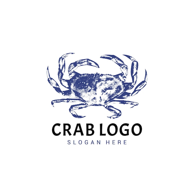 Plantilla de diseño de logotipo de cangrejo vintage