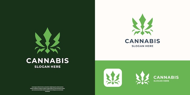 plantilla de diseño de logotipo de cannabis de hoja de marihuana abstracta