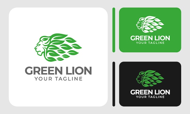 Plantilla de diseño de logotipo de cara de hoja de león